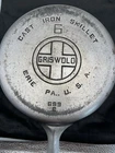 Griswold Large Logo Cast Iron Skillet # 6 Nickel Plated 699C Sits Flat