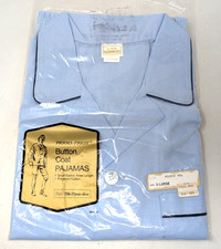 New Vintage Sears The Men's Store X-Large XL Blue Perma Prest PJs Pajamas Set