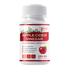 Apple Cider Vinegar Capsules 60ct 3000mg Premium Weight Loss & Cleanse Detox