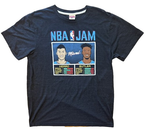 Miami Heat Shirt Large Beige Men NBA 22 Jimmy Butler Fanatics 3/4