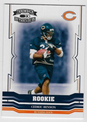 05 NFL Donruss Throwback Threads /999 Cedric Benson #151 Rookie RC Chicago Bears