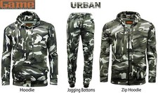 Mens GAME Army Camo Camouflage Fleece Tracksuit | Hoodie | Zipper | Joggers
