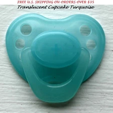 Honeybug MAGNETIC PACIFIER reborn art doll newborn handle Translucent Turquoise