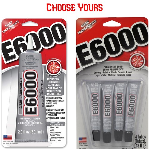 E 6000 Adhesive Glue Mini Tubes Clear 0 18 Fl Oz 4 Tube And 2 Fl Oz 1 Tube Ebay