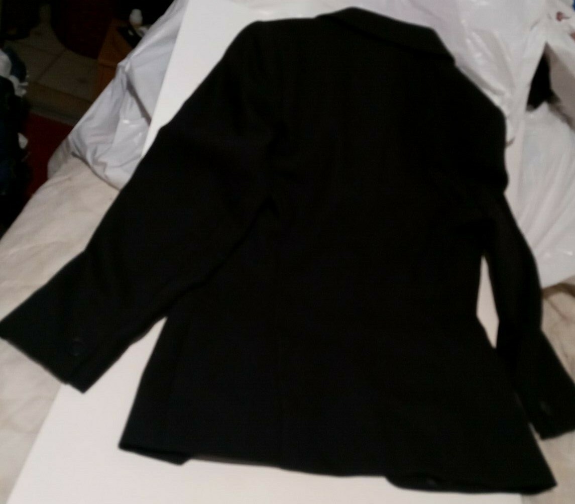 Giorgio Armani Jacket Size 8 Black Designer 100% Lame Wool