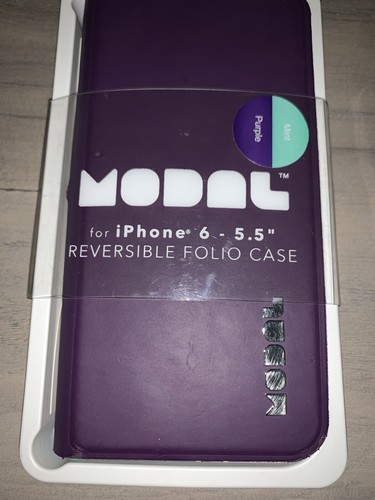 Modal Reversible Folio Flip Case Apple iPhone 6 -5.5 “ Purple And Mint Green
