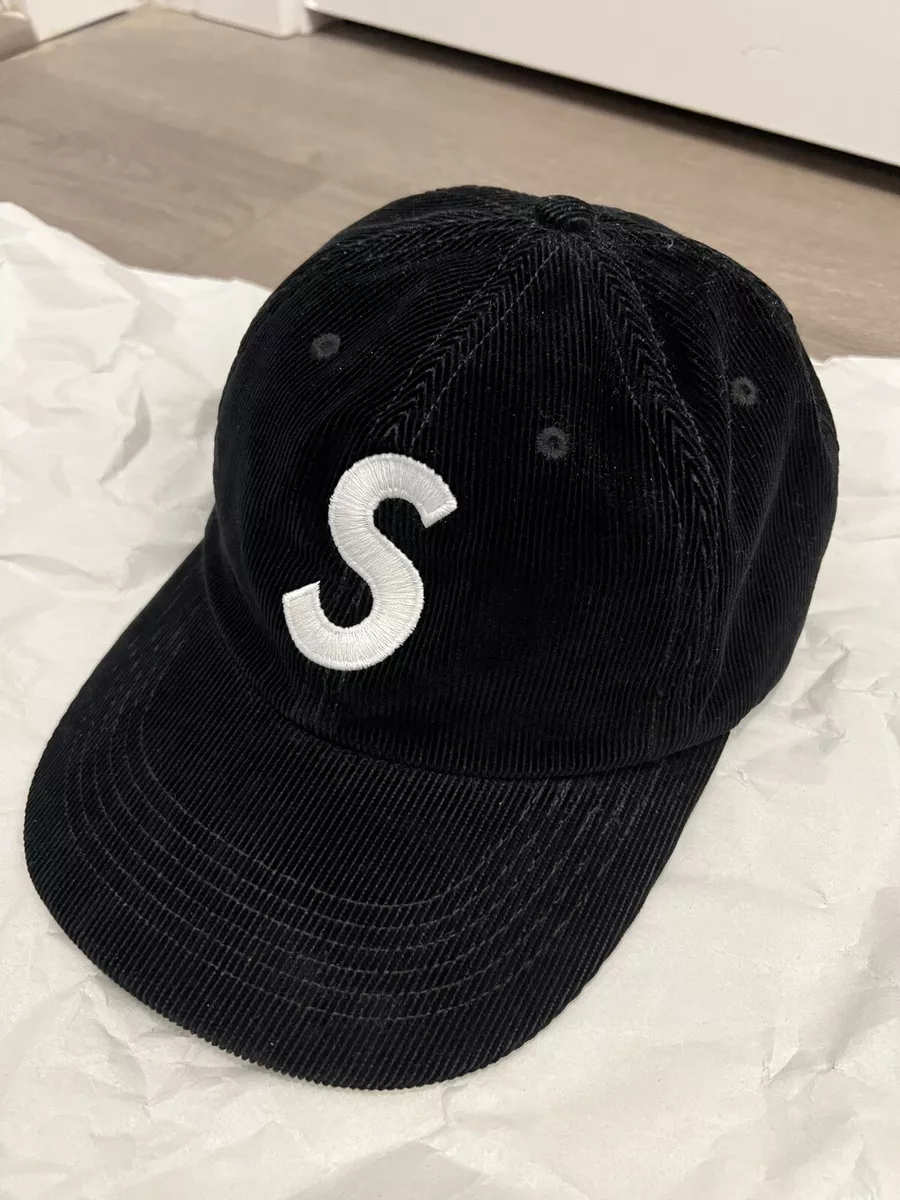 Supreme Corduroy S Logo 6-Panel Black Made In USA