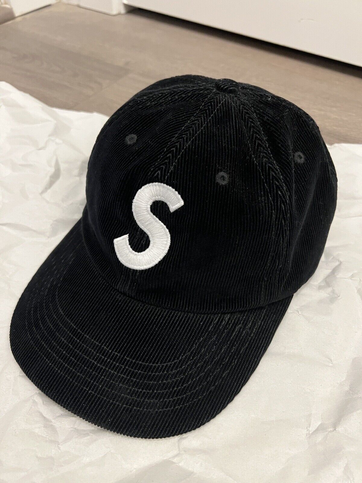 Supreme Corduroy S Logo 6-Panel Black Made In USA | eBay