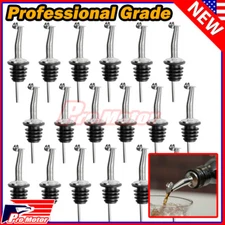 5pc Liquor Spirit Pourer Flow Wine Bottle Pour Spout Stopper Stainless Steel