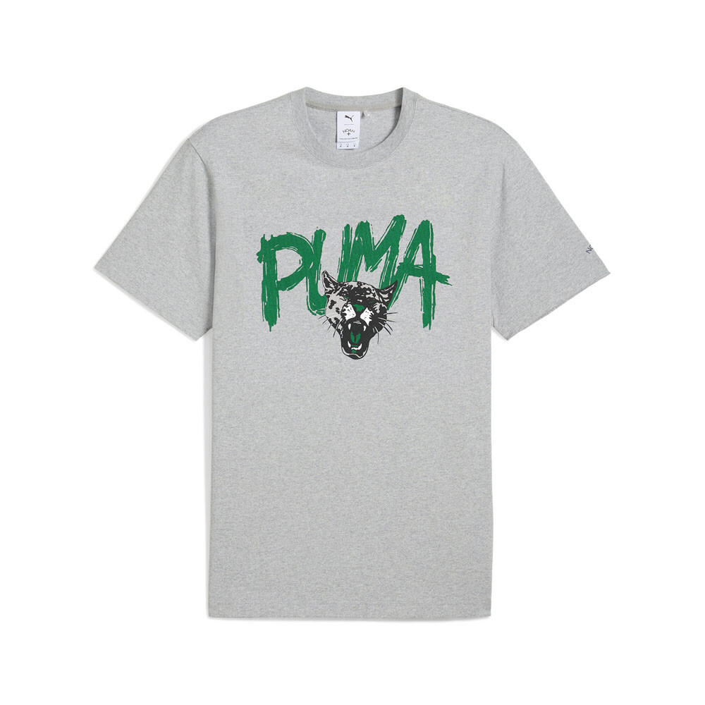 Футболка Puma X Noah с круглым вырезом и коротким рукавом с графическим рисунком, мужские серые повседневные топы 627090