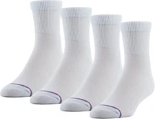 MediPeds Adult Quarter Socks With Non-Binding Top 4 pairs mens shoe 7-12