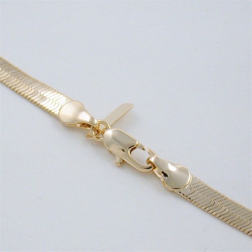 30" 24k COLLAR DE CADENA DE ESPINA DE ARENQUE FLEXIBLE GALVANIZADO 3MM - Imagen 2 de 2