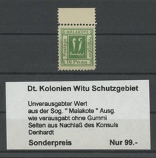 DT. KOLONIEN MALAKOTE 16 PESA unverausgabter Wert (*) OBERRAND m2703
