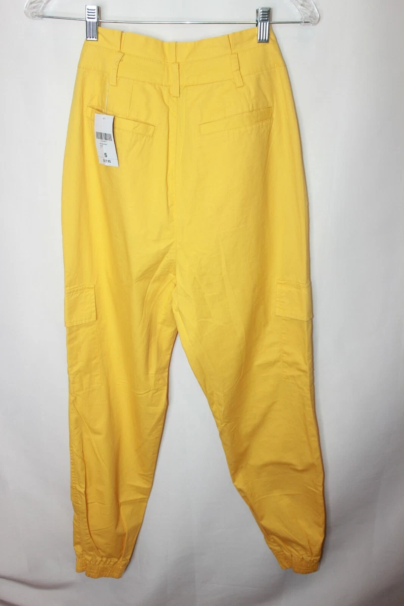 Forever 21 High Rise Cargo Yellow Pants Women s Size S NWT eBay