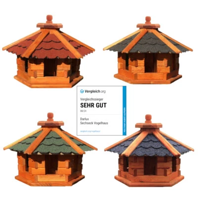 Comedero para pájaros DARLUX M I comedero I madera pajarera I azul verde rojo negro