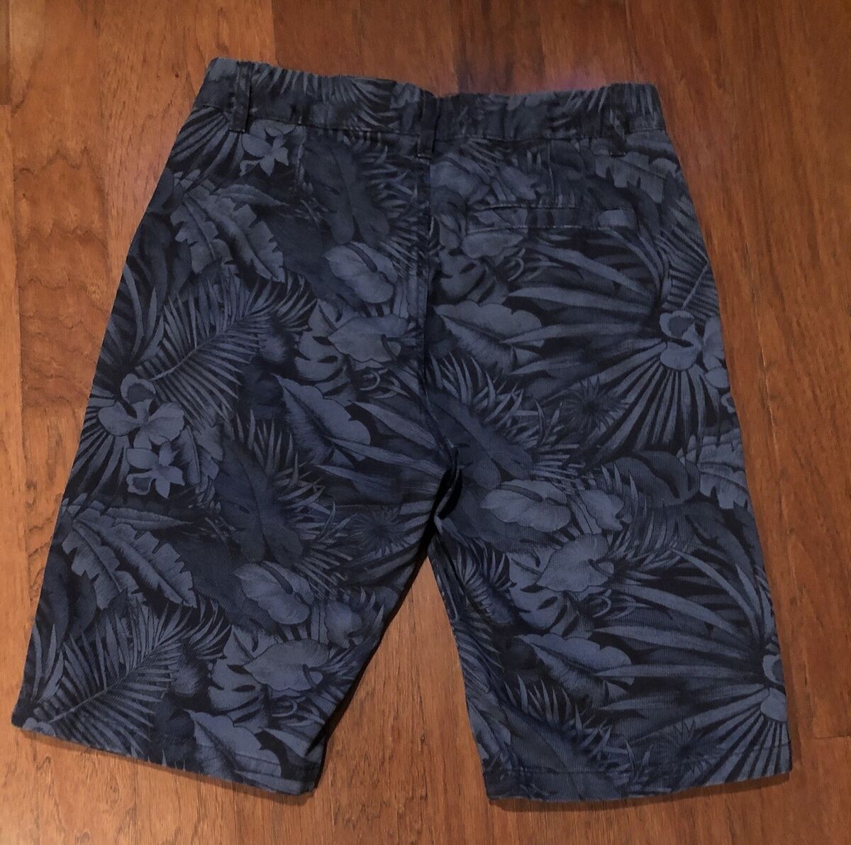 Mens H & M Divided Blue Tropical Shorts Cotton Size 30 Zip Mens H & M Divided Blue Tropical Shorts Cotton Size 30 Zip