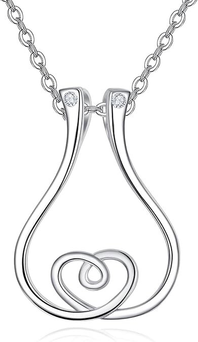 Ring Holder Necklace For Women S925 Sterling Silver Heart Ring Keeper Necklace