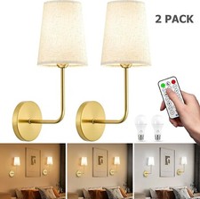 Battery Operated Wall Sconce Set of 2,15000mAh Gold Sconce, for Bedroom Room