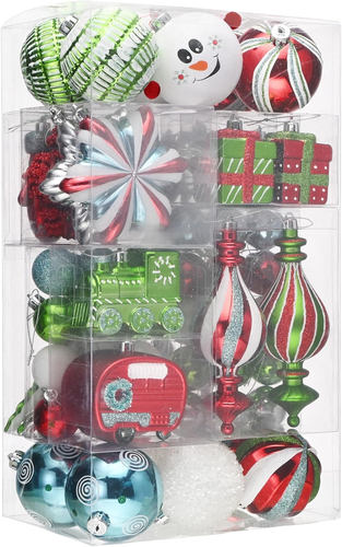 Christmas Ball Ornaments, 80Ct Colorful Shatterproof Christmas Tree Decorations
