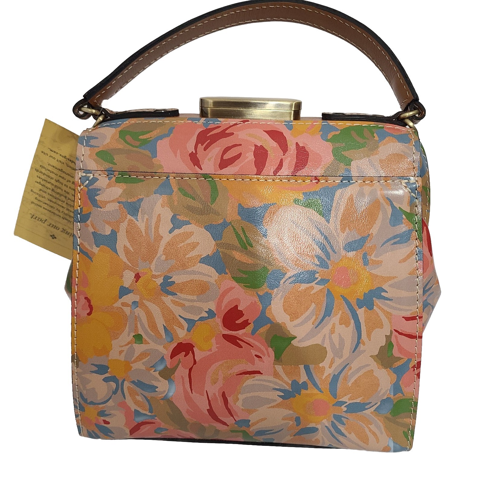 Patricia Nash Nela Leather Frame Convertible BagCitrus RoseMISSING