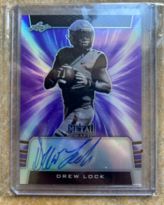 2019 Leaf Metal Draft -  Purple Sepia Variation Drew Lock #SV-DL1/25 (AU, RC)