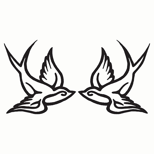 Two (2): Swallow Tattoo Style sticker VINYL DECAL Passerine Barn Saw-Wings - Picture 4 of 11