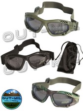 Occhiali tattici "Air Pro" con lente scura fumè softair militare bicicletta