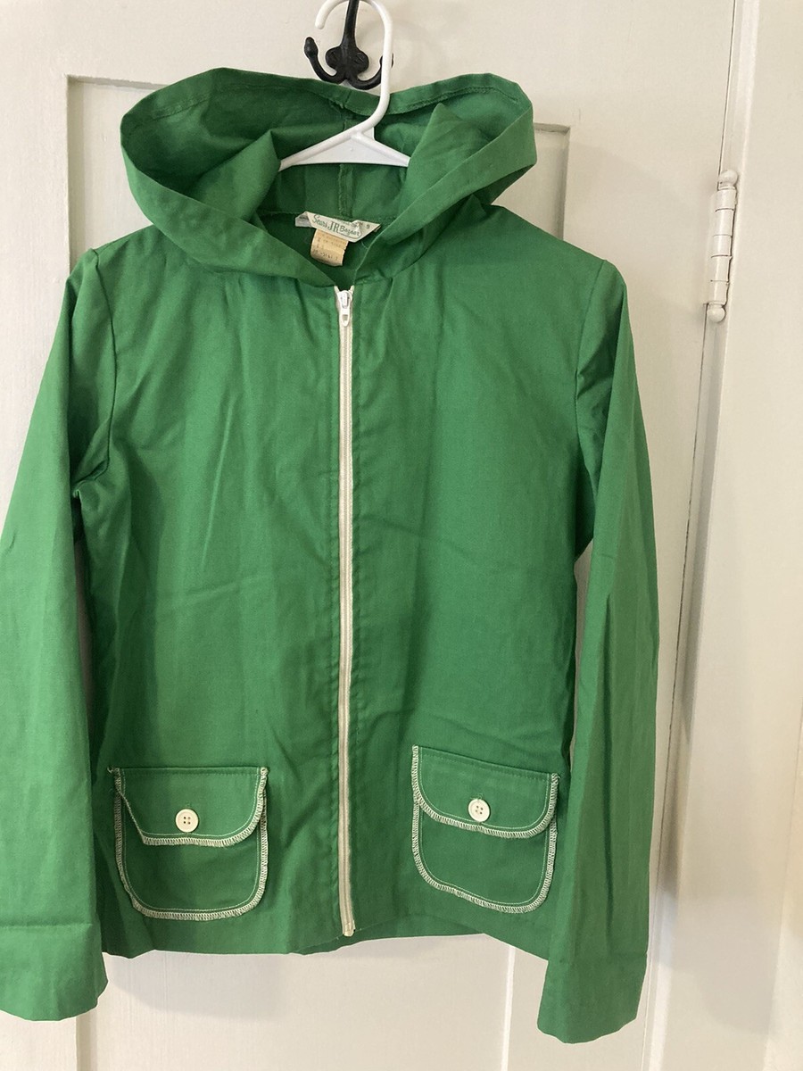 Vintage 1960-70's Sears Jr. Bazaar Green Cotton Blend Hoodie