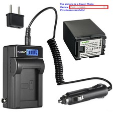Kastar BP-827 Battery LCD AC Charger for Canon BP-809 BP-819 BP-827 BP827 CG-800
