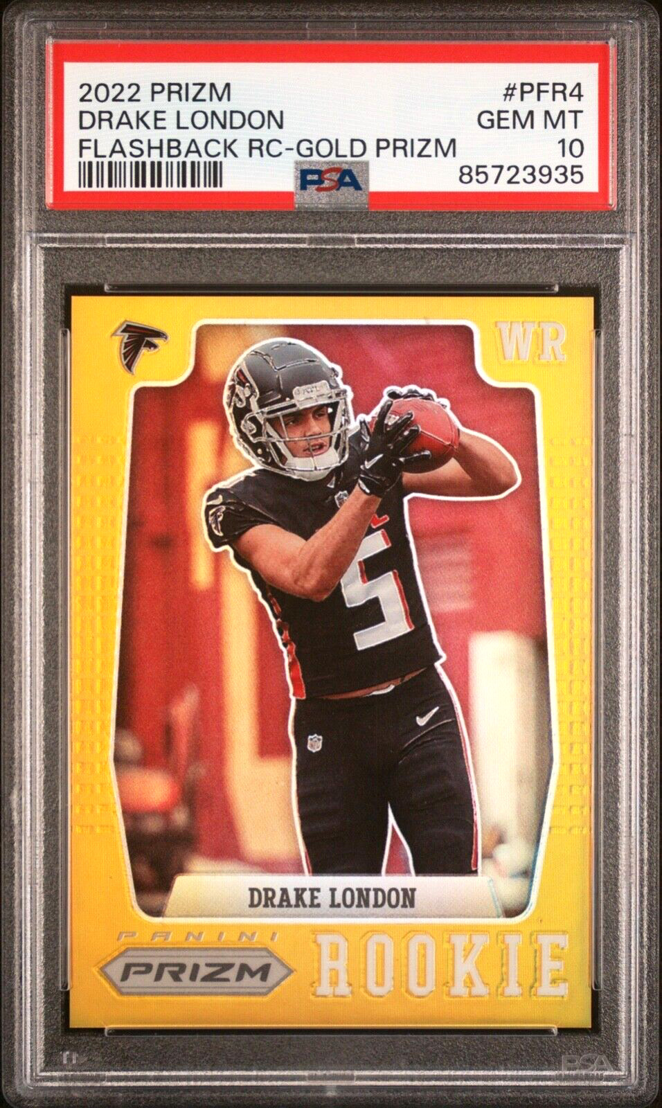 Drake London Panini Prizm Prizm Flashback Rookie #PFR4 Gold Prizm