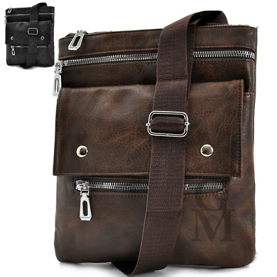 Gyoiamea borsello vintage uomo sottile caffè pelle tracolla spalla