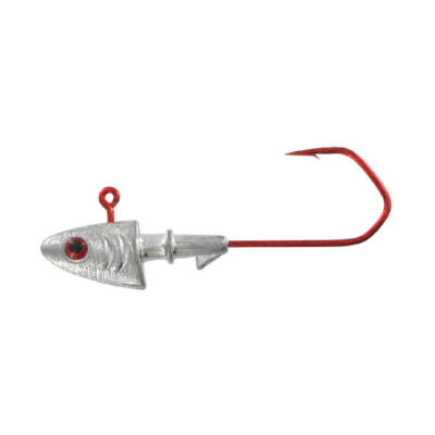 Jenzi Special Jig Heads Silver Red 6/0 Reflex Eye Jighead Hook Pike Zander