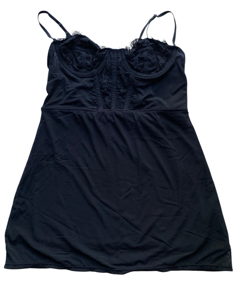 Urban Outfitters бюстье мини-платье Sz средний сексуальный черный корсет кружева сетки - Изображение 2 из 4