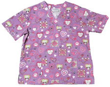 Natural Uniforms Natural Prints Scrub Women's XS Puppy Love Scrub Top w/ Pockets