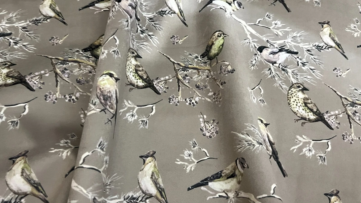 Luxe Velvet Fabric Floral Pigeon Design 54" Wide Upholstery Window Craft by Yard