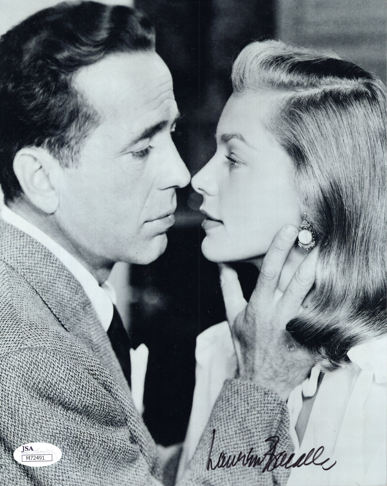 LAUREN BACALL HAND SIGNED 8x10 PHOTO SEXY POSE WITH HUMPHREY BOGART JSA ...