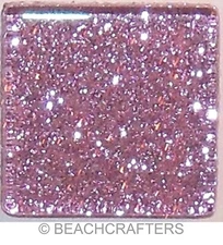 PINK Glitter Glass Mosaic Tile Pieces  - 3/8 inch - 50 Tiles 