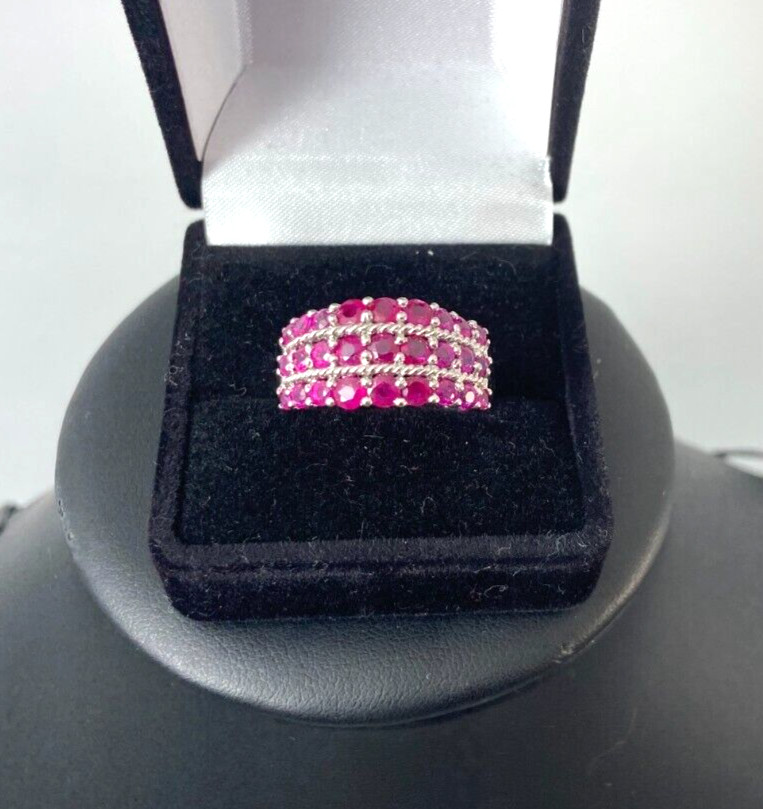 Ladies Solid White Gold 14Kt Ring | Ruby Stone | … - image 2