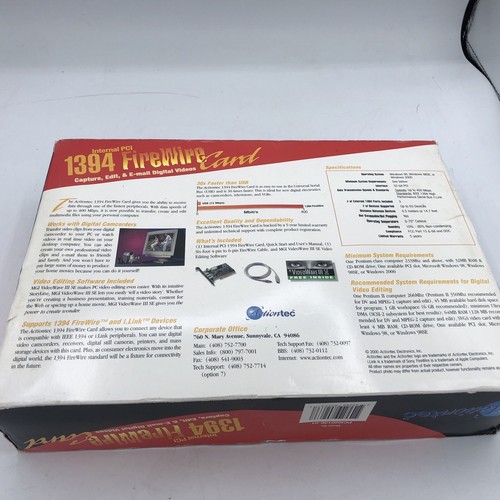 Actiontec Internal PCI 1394 Firewire Card 3 Port New NIB - Picture 11 of 14