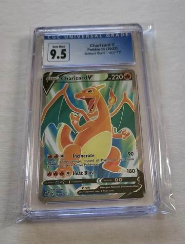 CGC 9.5(10) 2022 Pokemon 153/172 Brilliant Stars CHARIZARD V Blue Label