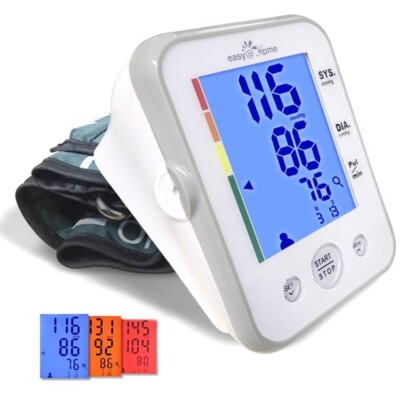 #ad #ad Easy@Home Upper Arm Blood Pressure Monitor – 3 Color Alert Backlit Display $39.88
