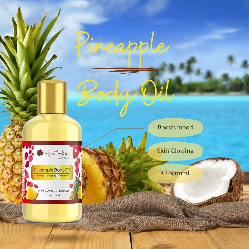 Pineapple Body Oil, 100% Natural, Hydrating & Deep Moisturizing, Bath and Body O - Image 3 of 4