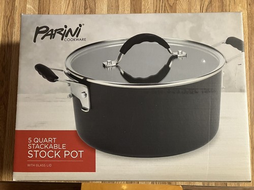 Parini 5 Quart Stackable Stock Pot With Glass Lid | eBay