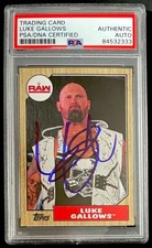 Luke Gallows Signed 2017 Topps Heritage WWE Trading Card #28 PSA DNA Slabbed