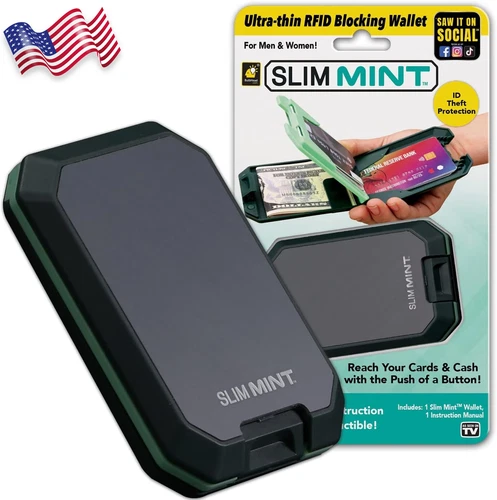 Slim Mint Wallet Ultra Thin RFID Blocking AS SEEN ON TV ID Theft Protection NEW