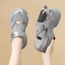 Women's Sport Casual Shoes Hollow Breathable Platform Sneakers Outdoor Comfort