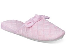 Charter Club Women's Gingham-Print Bow-Top Slippers, XL 11-12
