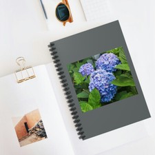 Purple Hydrangeas Spiral Notebook - Ruled Line