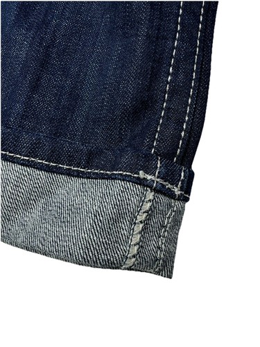 Jeans capri Miss Me JP6166P azul denim con apliques florales con puños tiro bajo talla 28 - Imagen 9 de 11