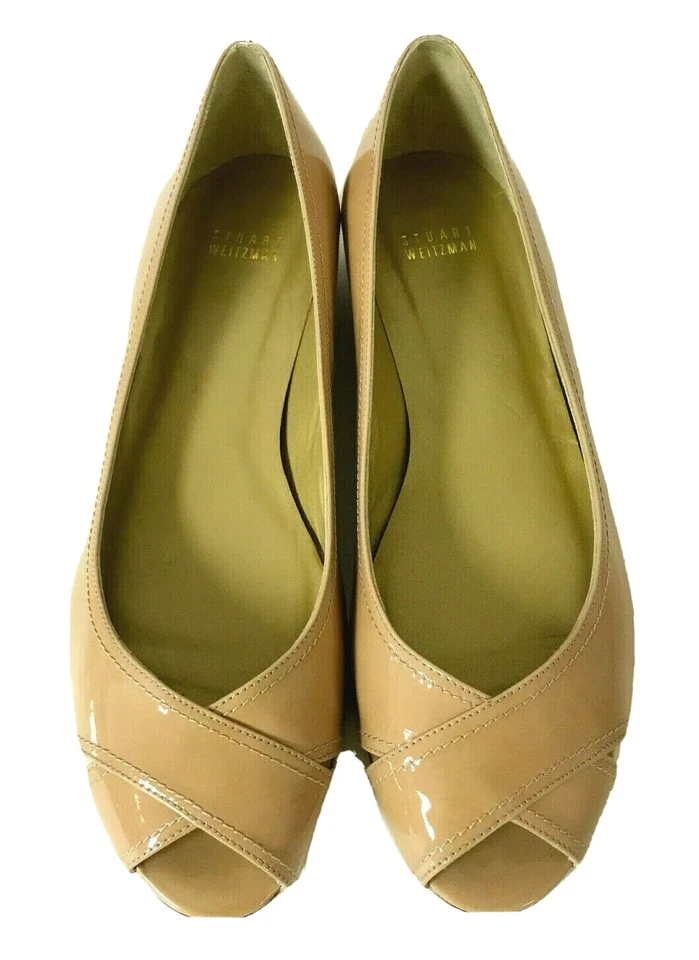 STUART WEITZMAN EXFLAT ADOBE ANILINE OPEN-TOE FLAT SZ 9.5, RETAIL $365 - Image 3 of 4
